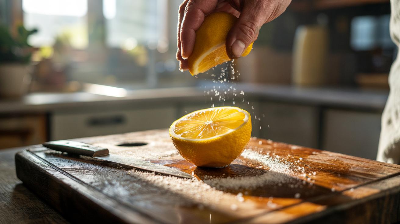 Lemon halves clean wooden cutting boards in a snap : why natural acid strips bacteria-laden residues