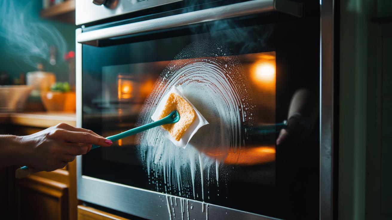 Oven wipes with baking soda leave no trace of burnt cheese : how powder lifts away residue without a trace