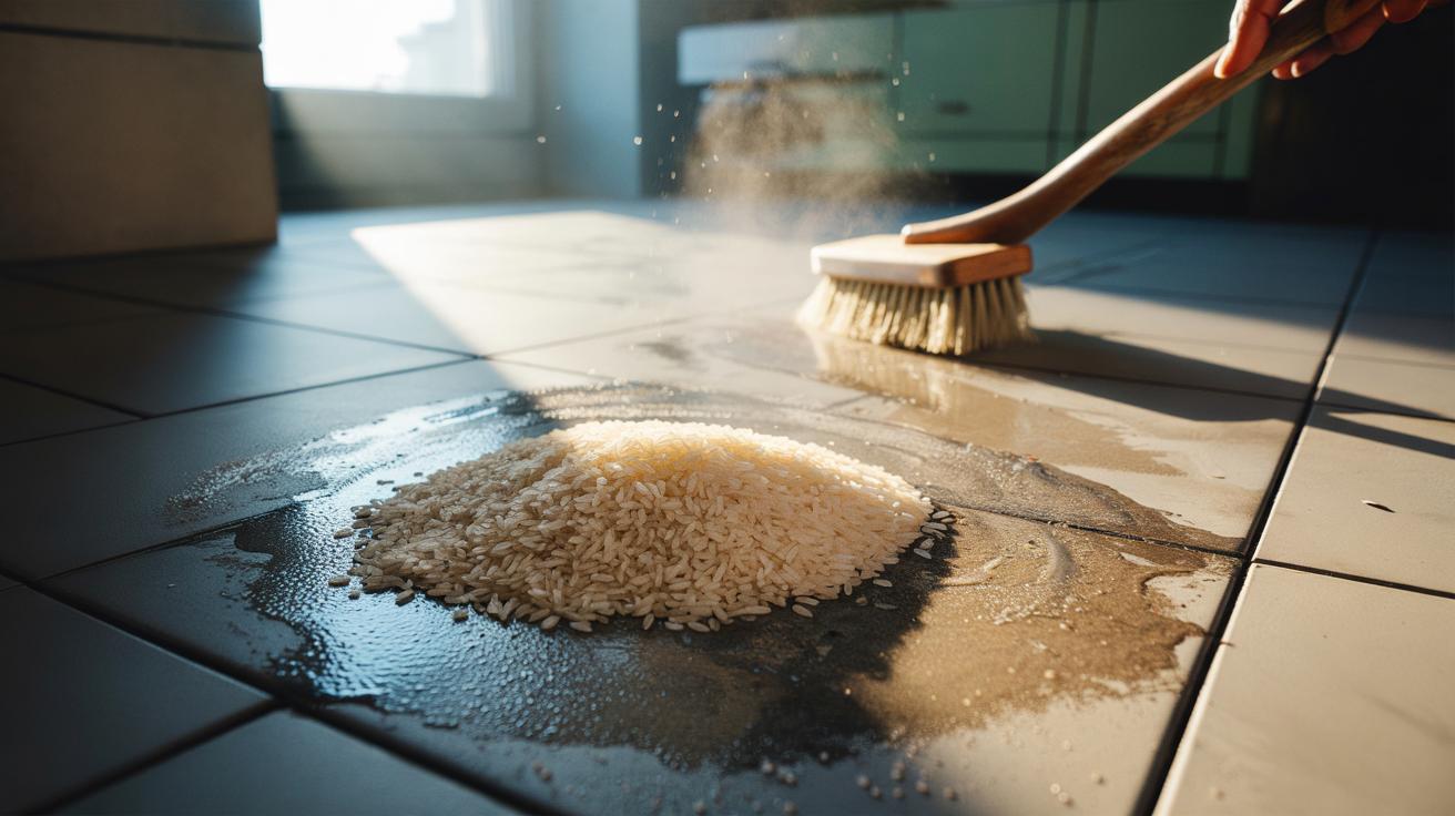 Unlock Sparkling Floors Instantly: How Rice Removes Grime in Less than 10 Minutes